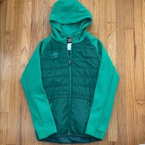Umbro Quilted Full Zip Hooded Lightweight Jacket - Large-12/14